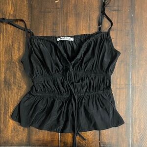 Stylish Black Ruched Camisole